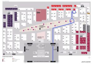 Map of The Armory Show 2023 layout with guide to reaching David Castillo's presentations at the fair